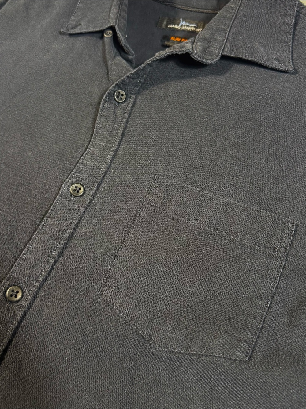 Marc Anthony Men's Slim Fit Long Sleeve Black Shirt - Size M Button Down Cotton - Picture 3 of 12
